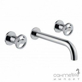 Смеситель для раковины скрытого монтажа с изливом 22 см Bugnatese Millenovecinquanta 4569 NS никель браш