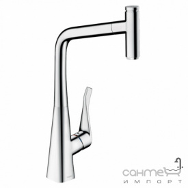 Смеситель для кухни с вытяжным изливом Hansgrohe Metris Select M71 Eco 73807000 хром, S-Box
