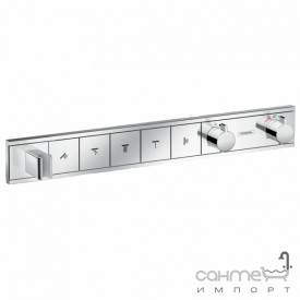 Смеситель-термостат скрытого монтажа для душа на 5 потребителей Hansgrohe RainSelect 15358000 хром