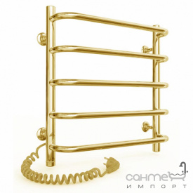 Электрический полотенцесушитель Laris Стандарт П5 450х500 золотой, подключение справа