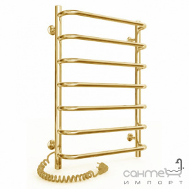 Электрический полотенцесушитель Laris Стандарт П7 450х700 золотой, подключение слева