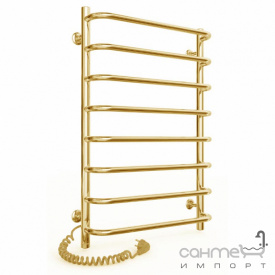 Электрический полотенцесушитель Laris Стандарт П8 500х800 золотой, подключение справа