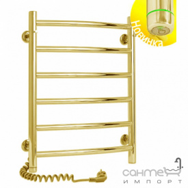 Электрический полотенцесушитель Laris Классик П6 450х600 S3 золотой, подключение справа