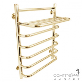 Полотенцесушитель водяной Laris Стандарт с полкой П7 500х660 золото