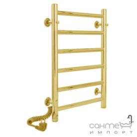 Электрический полотенцесушитель Laris Альфа П6 400х600 золото, подключение слева