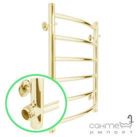 Полотенцесушитель водяной с боковым подключением Laris Классик П6 500Х600 Б/П 1/2 МЦ 500 золото