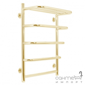 Полотенцесушитель водяной Laris Стандарт с полкой П5 500х660 золото
