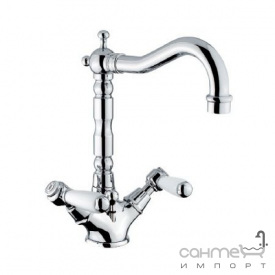 Змішувач для раковини Bugnatese Revival Uni REVDO434U decor золото ручки пластик з декором