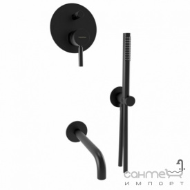 Душевая система скрытого монтажа с изливом Bugnatese Kobuk KOBOP2273 nero матовый черный