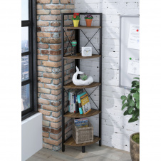 Стелаж Loft-Design L-175 кутовий п'ятиполочний горіх-модена