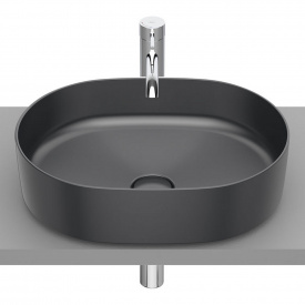 ROCA INSPIRA ROUND умывальник 50x37x14cм накладной без отв под смеситель без перелива цвет оникс