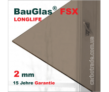 Монолітний полікарбонат 2 мм BauGlas FSX Longlife 2UV бронза 2050х3050 Сербія