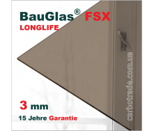 Монолитный поликарбонат 3 мм BauGlas FSX Longlife 2UV бронза 2050х3050 Сербия