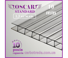 Стільниковий полікарбонат 10 mm OSCAR Standard прозорий 2100Х6000