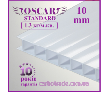 Сотовый поликарбонат 10 mm OSCAR Standard белый (опал) 2100Х6000
