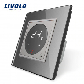 Терморегулятор сенсорный Livolo для водяных систем отопления цвет серый (VL-C701TM-15)
