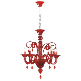 Люстра Brille Свеча 60W E14 Красный