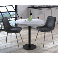 Стіл обідній BS-450 Loft-Design з білою круглою стільницею D-80 см
