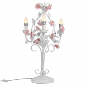 Настольная лампа флористика Brille 40W BKL-193 Розовый