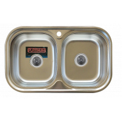 Мойка кухонная из нержавеющей стали закругленная Platinum 7848D САТИН 08 / 180 Житомир