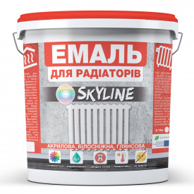 Эмаль для радиаторов акриловая термостойкая глянцевая SkyLine 10 л