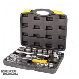 Набор насадок торцевых MASTERTOOL PROFI CrV 1/2" 10-32 мм трещотка 72Т 21 шт кейс 78-4021-PF