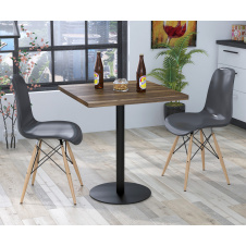 Стіл обідній BS-450 Loft-Design 70х70 см з однією ніжкою з квадратною стільницею горіх-модена коричнева