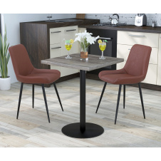 Стіл квадратний BS-450 Loft-Design 60х60 см з опорою ніжкою у кольорі стільниці сірий-дуб палена