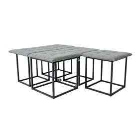 Пуф-табуреты Куб 5в1 Vitan мягкий на металлокаркасе раскладной серый