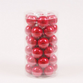 Шарики стеклянные Flora D-3,8 см 36 шт Красный (44505)