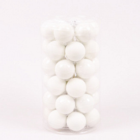 Шарики стеклянные Flora D 3,8 см 36 шт Белый (44560)
