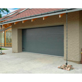 Ролетные ворота на гараж защитные серый цвет С75