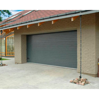 Ролетные ворота на гараж защитные серый цвет С75