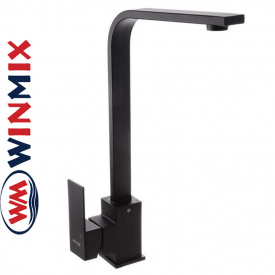Змішувач для кухні Вухо Winmix KUB Black з нерж. сталі (Chr-017), Польща.