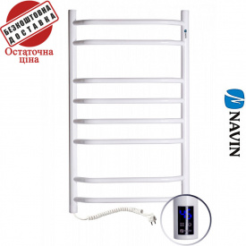 Полотенцесушитель Электро Navin Блюз 48*80 Sensor, таймер Украина Левый, Белый (углеродистая сталь)