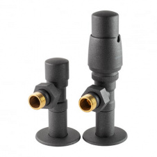 Фото - Комплект кранов Vario Term Royal 1/2”x1/2” угловой графит с термоголовкой (ROGS0205CFK) Комплект кранов Vario Term Royal 1/2”x1/2” угловой графит с термоголовкой (ROGS0205CFK)