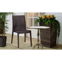 Садовый стул Selen пластик под ротанг эспрессо для дачи летнего кафе на террасу в доме Чугуев