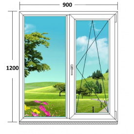Вікно металопластикове двохстулкове Steko 900х1200 мм