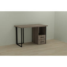 Фото - Компьютерный стол Ferrum-decor Отто 76x120x70 черный ДСП Дуб Сонома Трюфель 32мм Компьютерный стол Ferrum-decor Отто 76x120x70 черный ДСП Дуб Сонома Трюфель 32мм