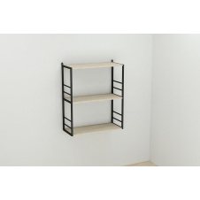Книжная полка универсальная Ferrum-decor Стим 2 74x63x26 черный ДСП Дуб Сонома 16мм (XK00040)