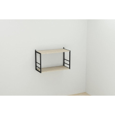 Книжная полка универсальная Ferrum-decor Стим 1 38x63x26 черный ДСП Дуб Сонома 16мм (XK00022)