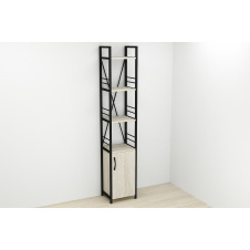 Этажерка 4/34 Ferrum-decor Серии Конект с тумбой 179x34x28 Черный ДСП Сонома (FD1045)