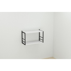 Книжная полка универсальная Ferrum-decor Стим 1 38x63x26 черный ДСП Белое 16мм (XK00019)