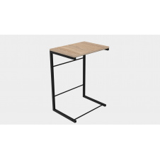 Столик приставной Терри Ferrum-decor 650x440x330 Черный металл ДСП Дуб Сонома 16 мм (TERR004)