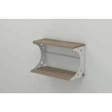 Полка настенная Ferrum-decor Букин 330x600x240 металл Белый ДСП Сонома Трюфель 16 мм (BUK0033)