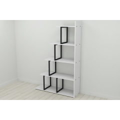 Етажерка Ferrum-decor Стелла 1600x1020x300 Чорний метал ДСП Білий (STEL001) Нововолинськ