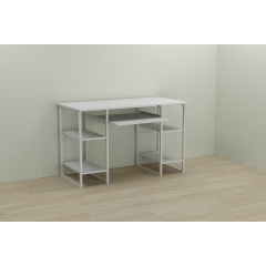 Компьютерный стол Ferrum-decor Тим 75x140x70 белый ДСП Белое 16мм Сумы