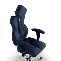Кресло KULIK SYSTEM ROYAL Экокожа с подголовником без строчки Темно-синий (5-901-BS-MC-0213) Васильевка