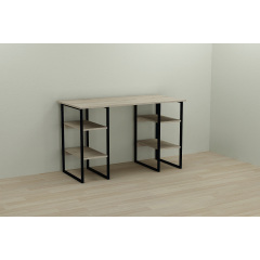 Компьютерный стол Ferrum-decor Карэн 75x140x60 черный ДСП Дуб Сонома 16мм Вышгород