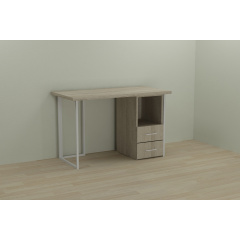 Компьютерный стол Ferrum-decor Отто 75x140x70 белый ДСП Дуб Сонома 32мм Первомайск